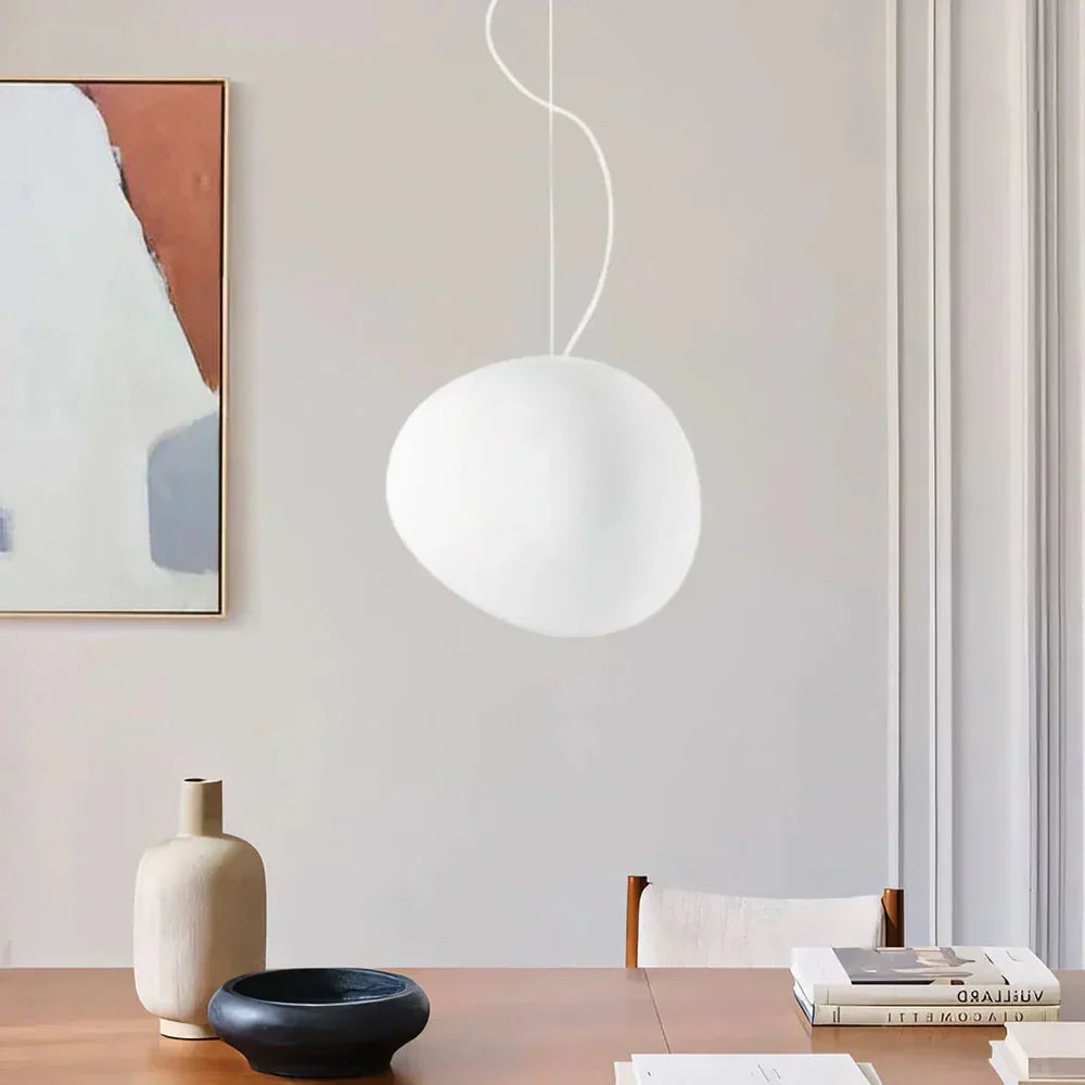 Modern Organic Pendant Light – Round Irregular Ceiling Lamp with Minimalist Design