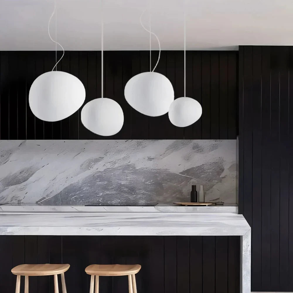 Modern Organic Pendant Light – Round Irregular Ceiling Lamp with Minimalist Design