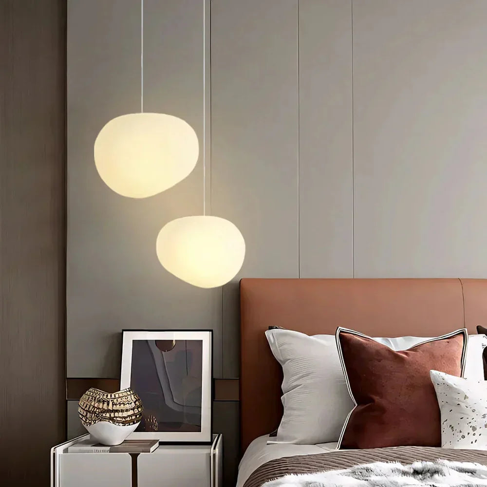 Modern Organic Pendant Light – Round Irregular Ceiling Lamp with Minimalist Design