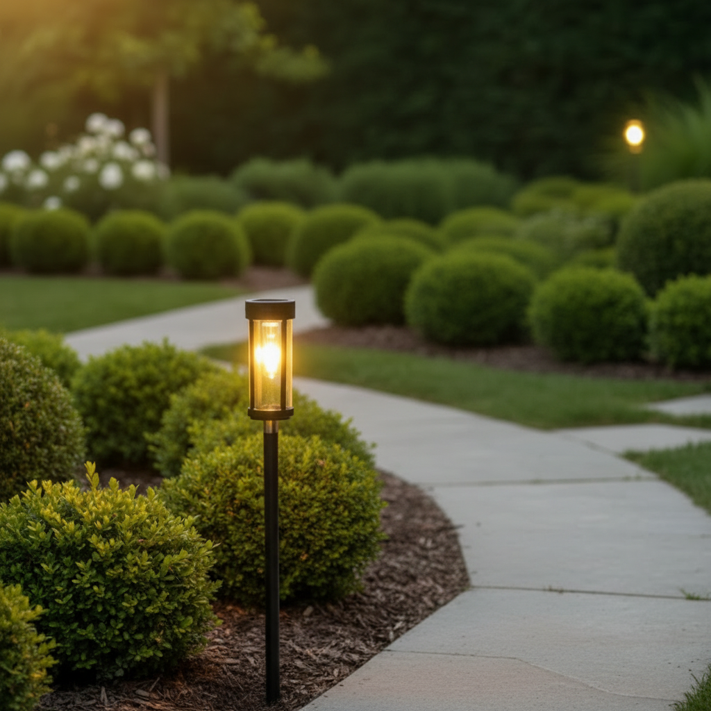 Modern Outdoor Garden Stake Lamps with Automatic Dusk-to-Dawn Lighting