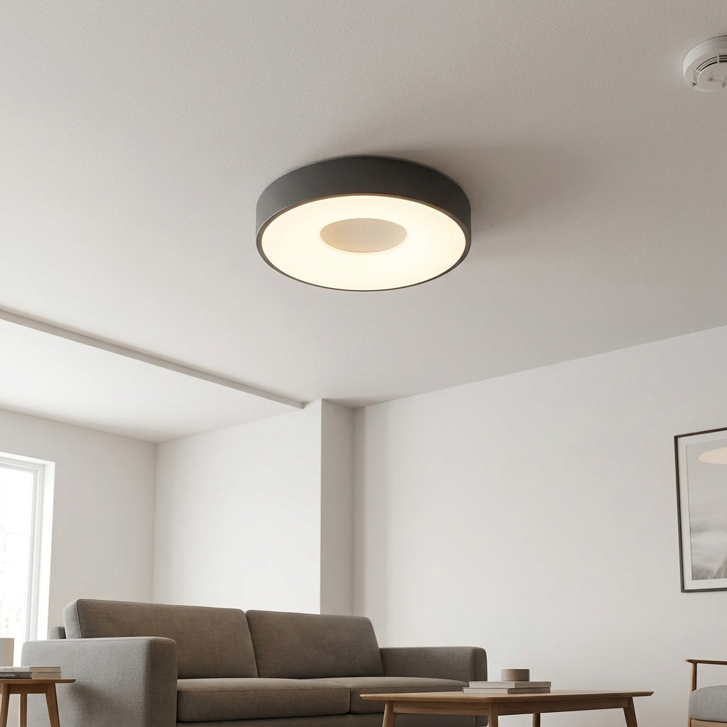 Modern Round LED Ceiling Light with Adjustable Color Temperature and Minimalist Design