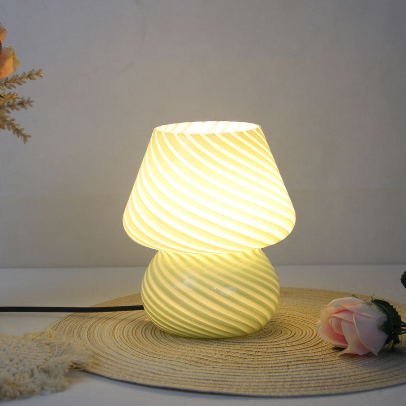 Mushroom-Shaped Glass Table Lamp
