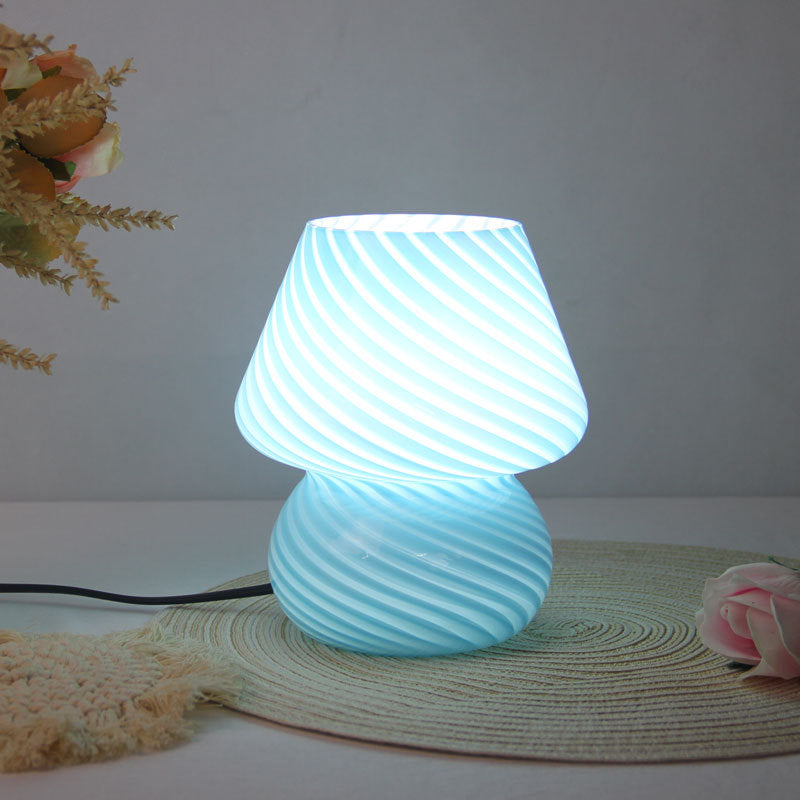 Mushroom-Shaped Glass Table Lamp