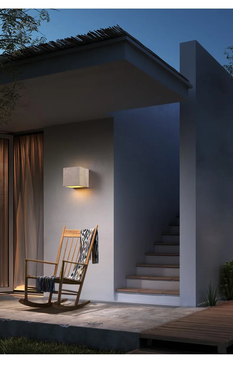 Natural Stone Look Wall Lamp for Garden Hallway and Bathroom