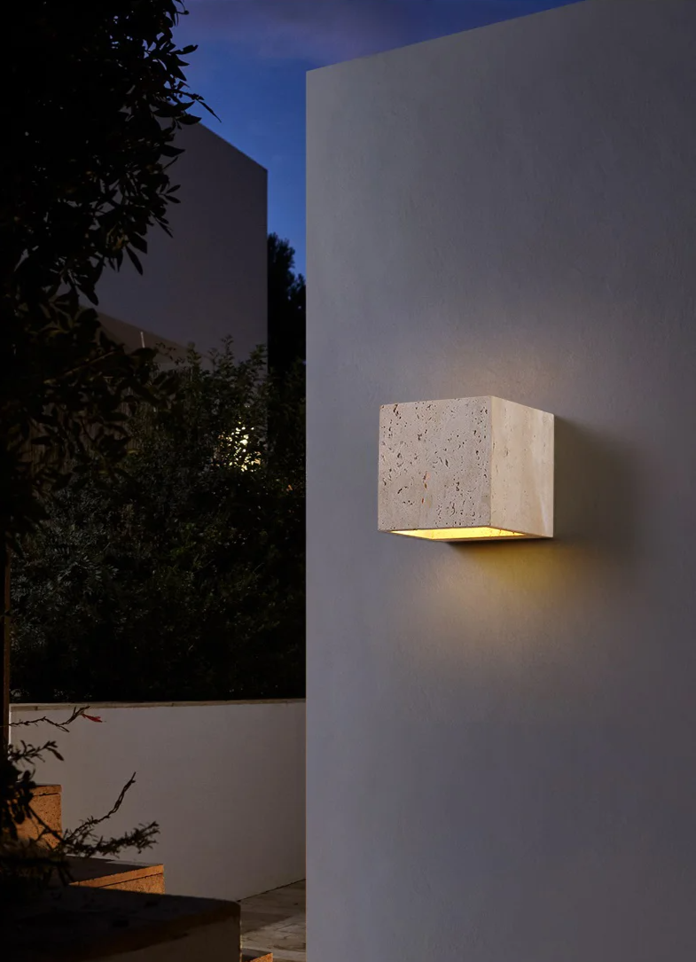 Natural Stone Look Wall Lamp for Garden Hallway and Bathroom
