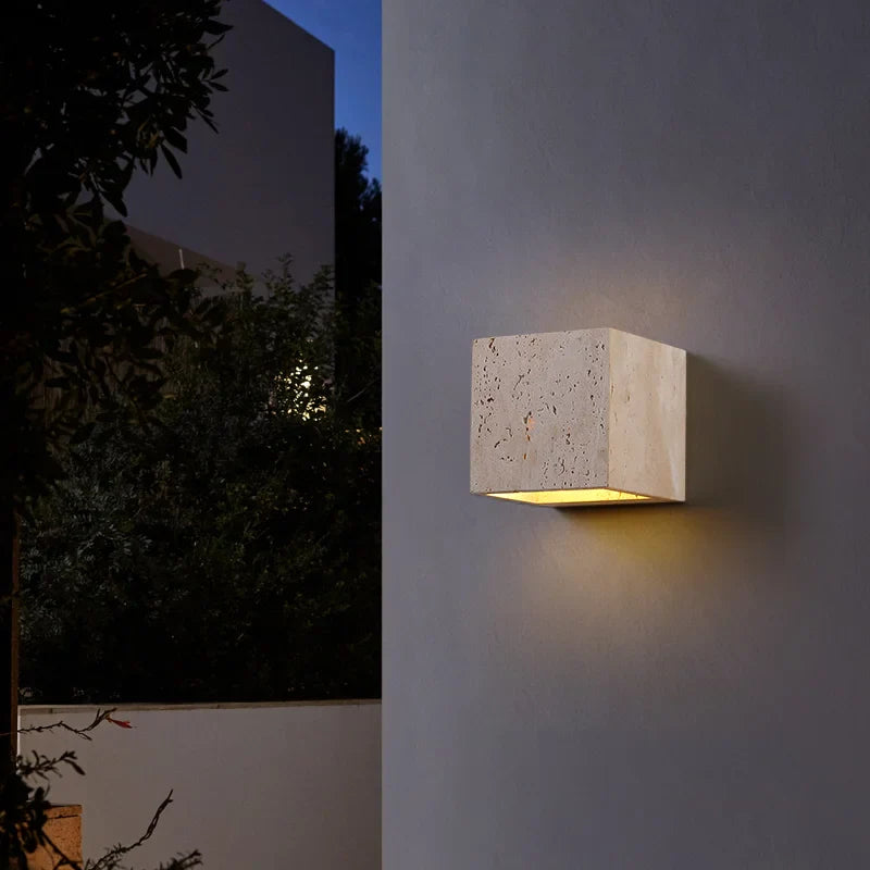 Natural Stone Look Wall Lamp for Garden Hallway and Bathroom