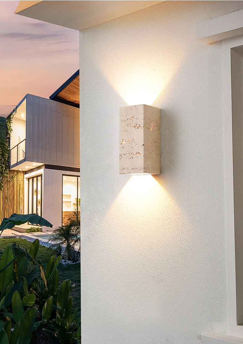 Natural Stone Look Wall Lamp for Garden Hallway and Bathroom
