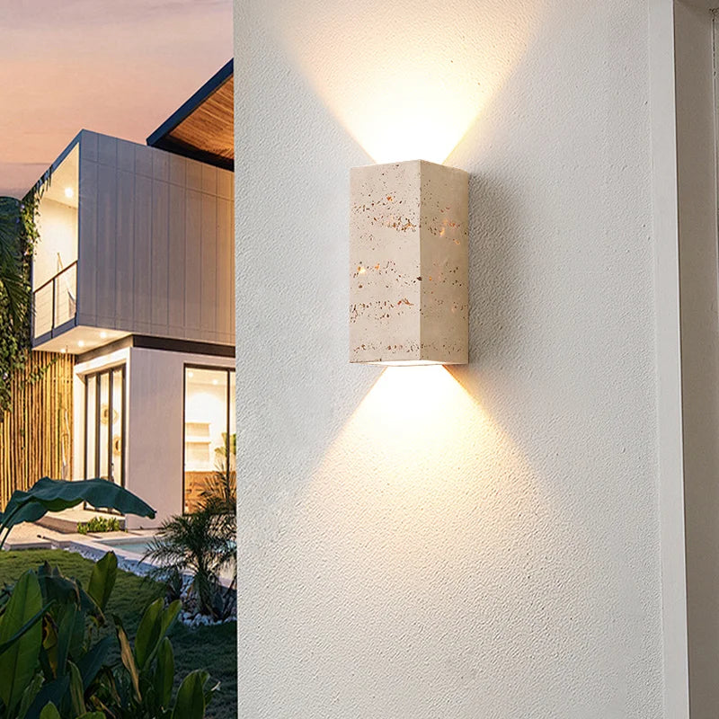 Natural Stone Look Wall Lamp for Garden Hallway and Bathroom