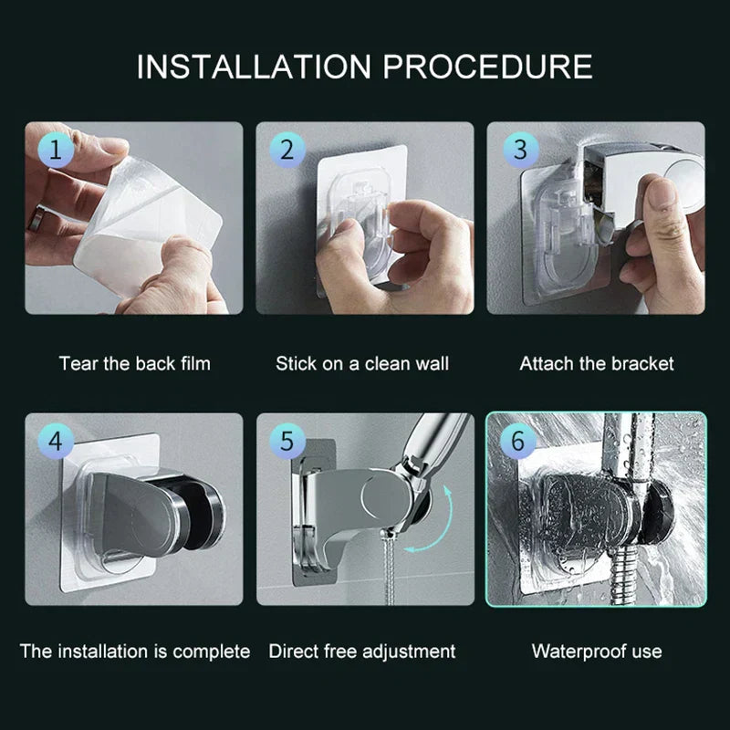Non-Slip Water-Saving Wall-Mounted Rain Showerhead