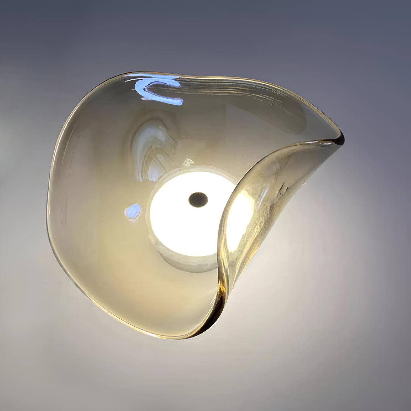 Organic Glass Wall Lamp with Integrated Warm LED