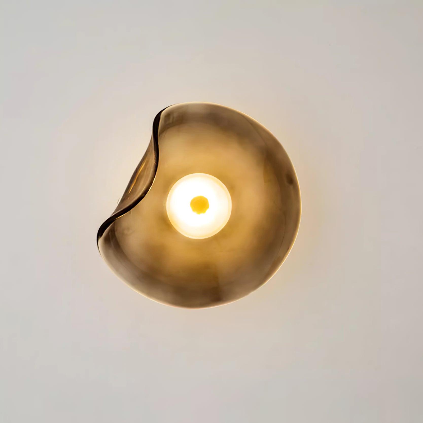 Organic Glass Wall Lamp with Integrated Warm LED
