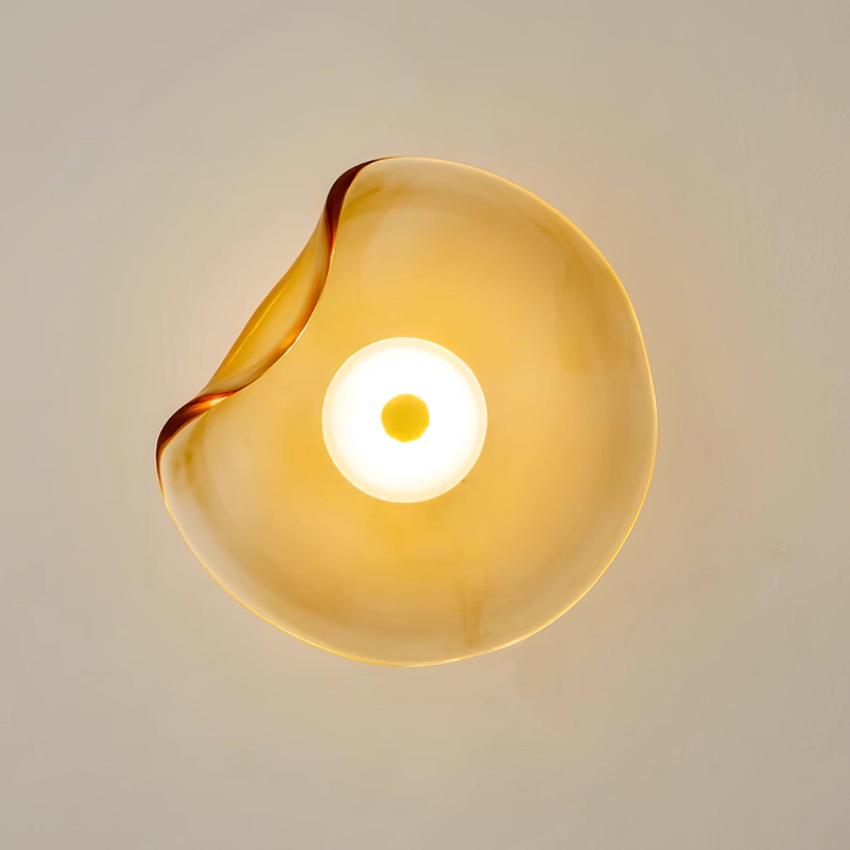 Organic Glass Wall Lamp with Integrated Warm LED