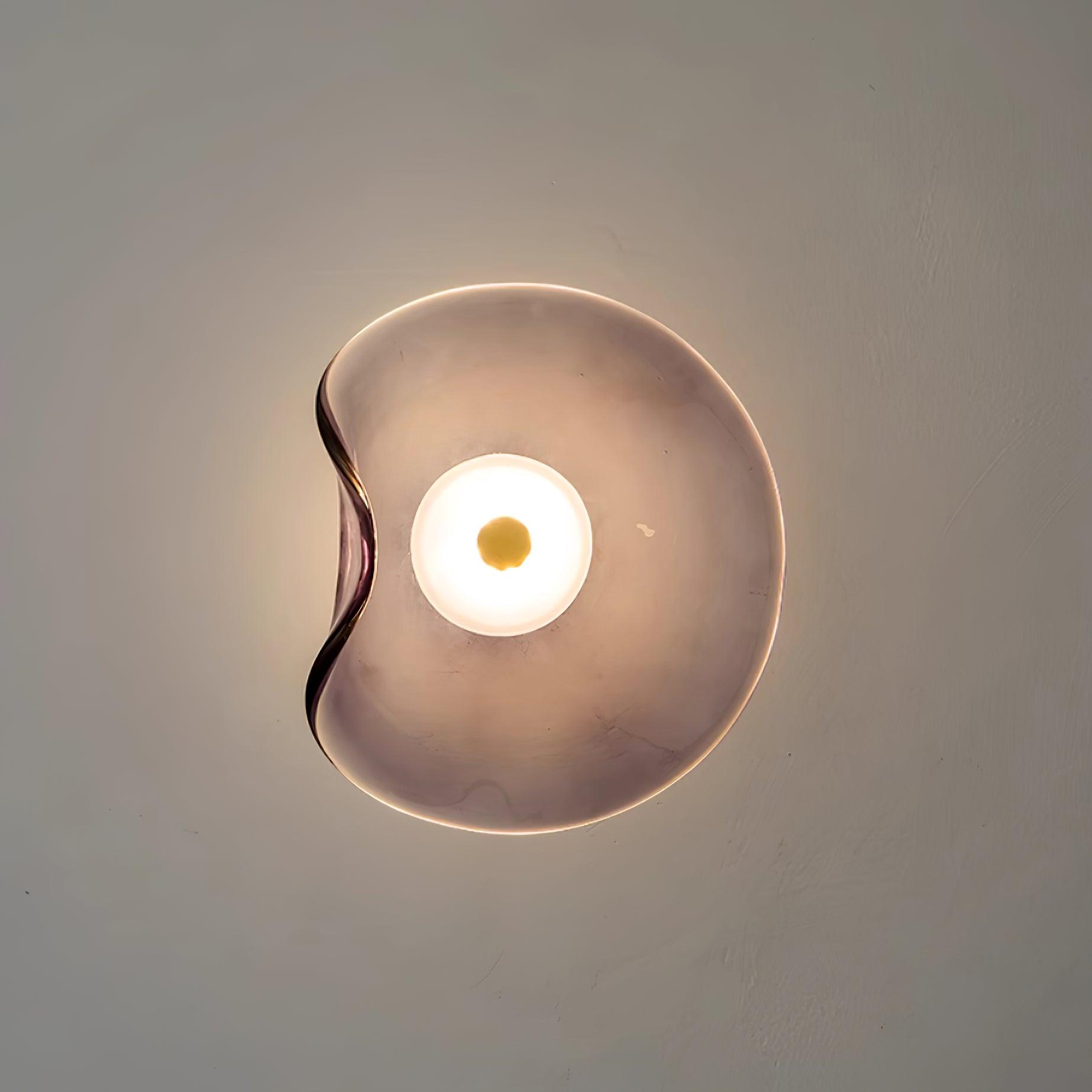 Organic Glass Wall Lamp with Integrated Warm LED