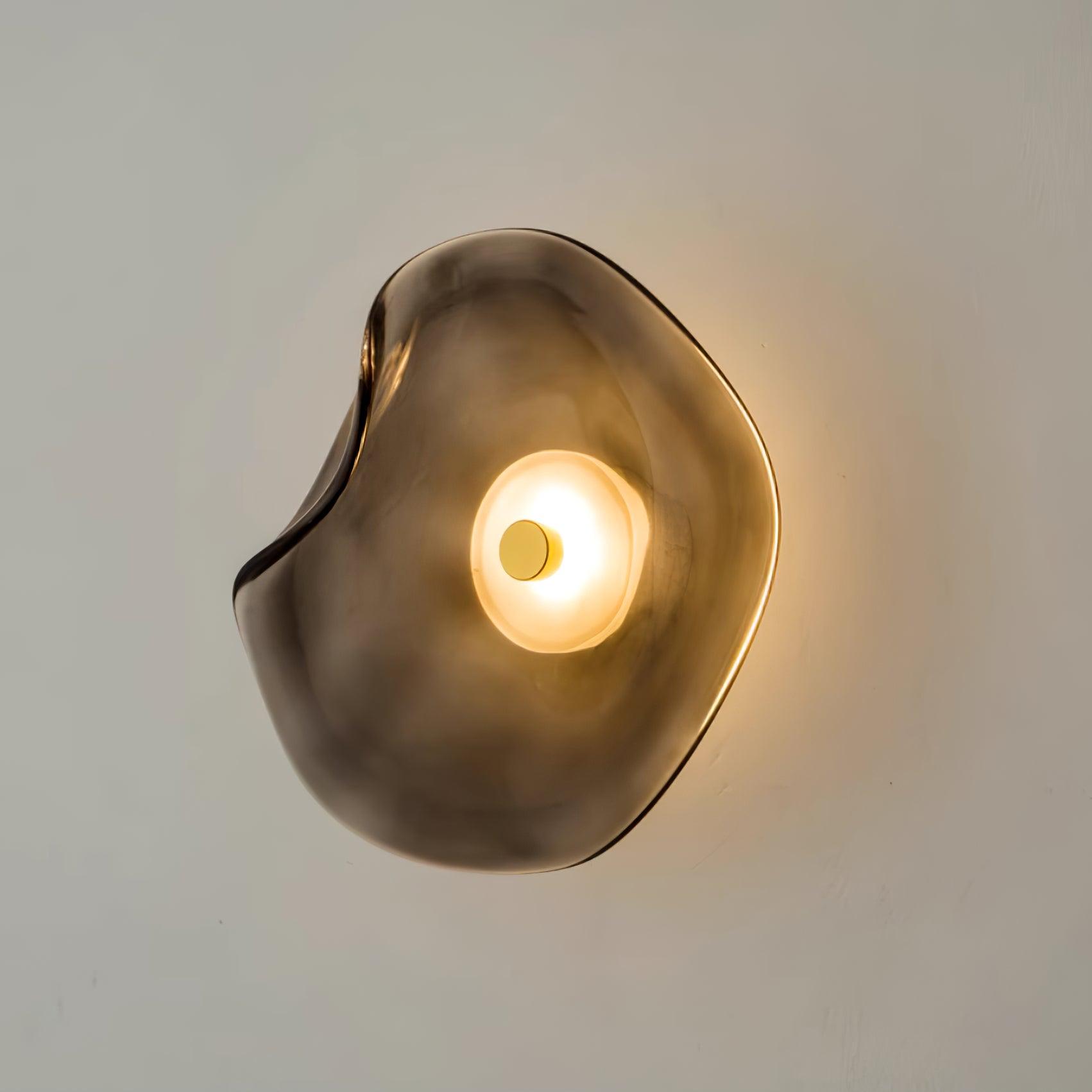 Organic Glass Wall Lamp with Integrated Warm LED