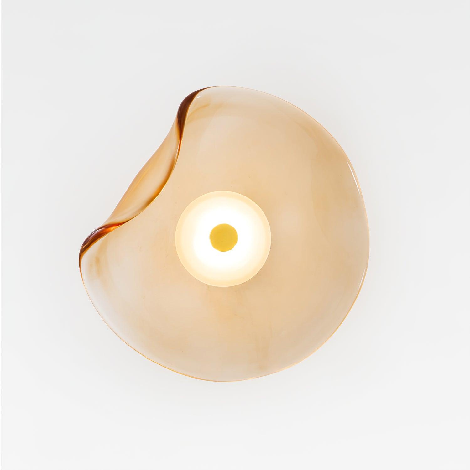 Organic Glass Wall Lamp with Integrated Warm LED