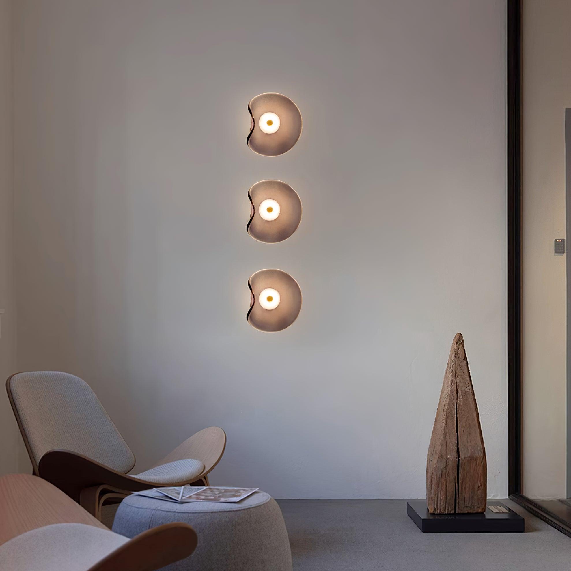 Organic Glass Wall Lamp with Integrated Warm LED