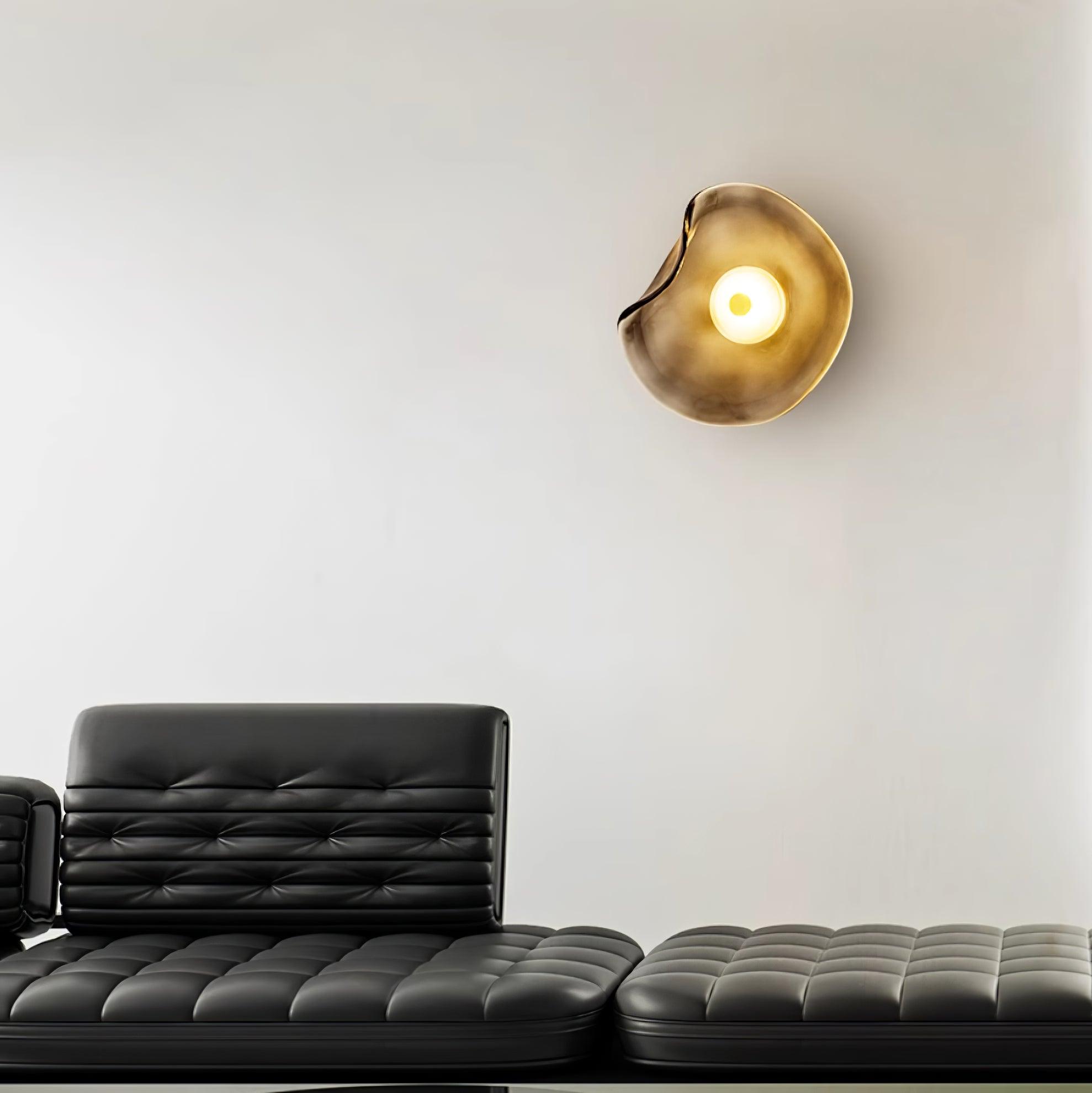 Organic Glass Wall Lamp with Integrated Warm LED