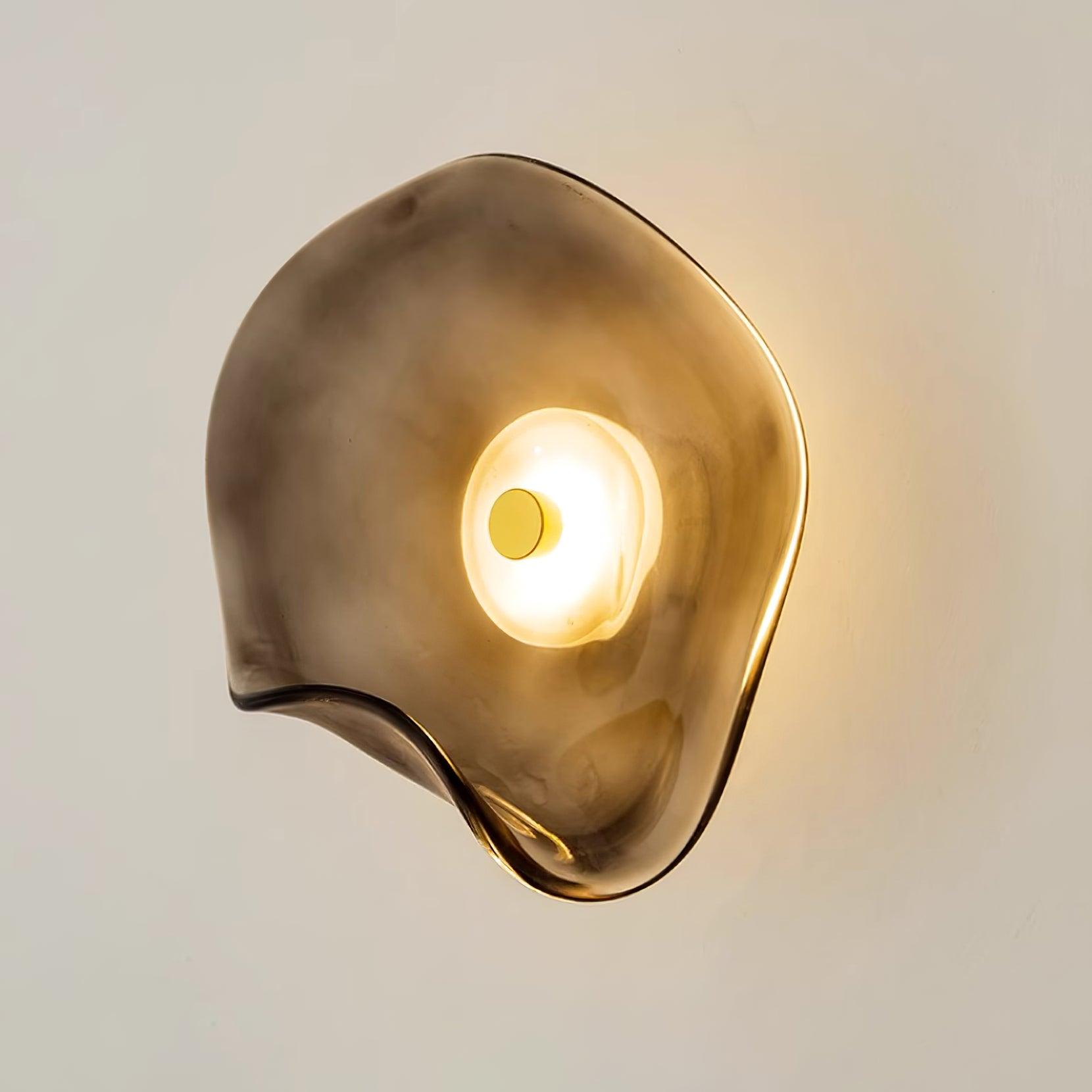 Organic Glass Wall Lamp with Integrated Warm LED