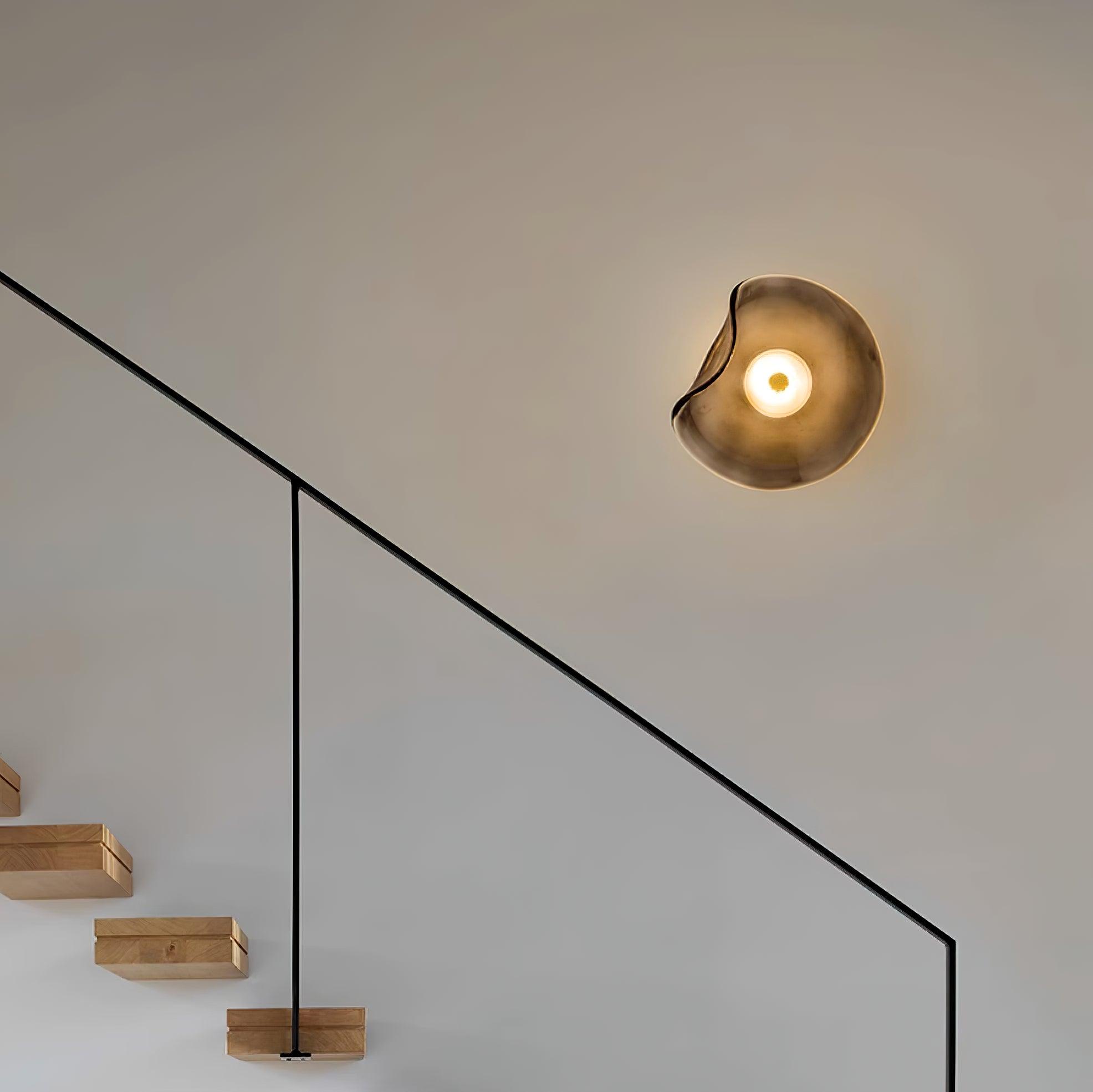 Organic Glass Wall Lamp with Integrated Warm LED
