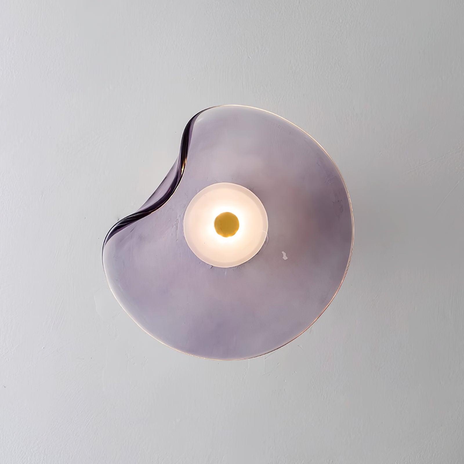 Organic Glass Wall Lamp with Integrated Warm LED