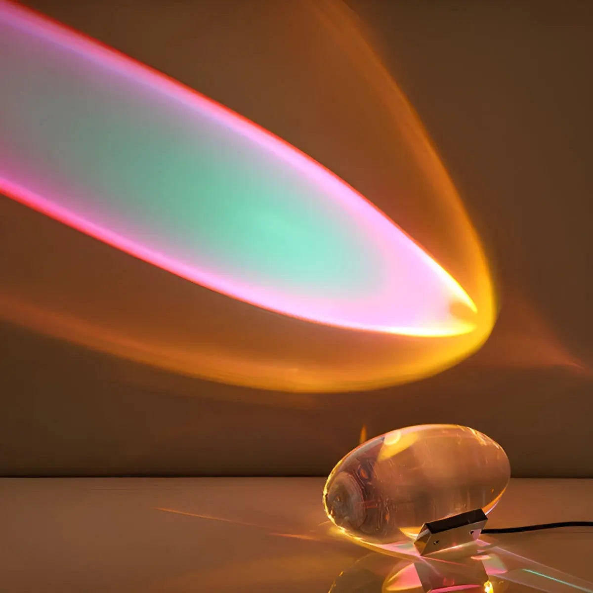 Oval Crystal Glass LED Table Lamp