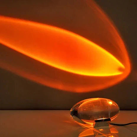 Oval Crystal Glass LED Table Lamp
