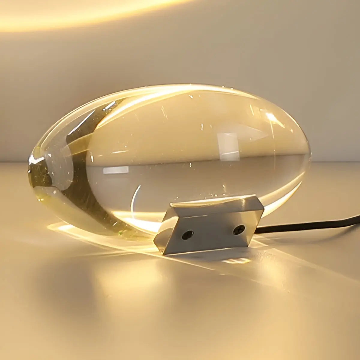 Oval Crystal Glass LED Table Lamp