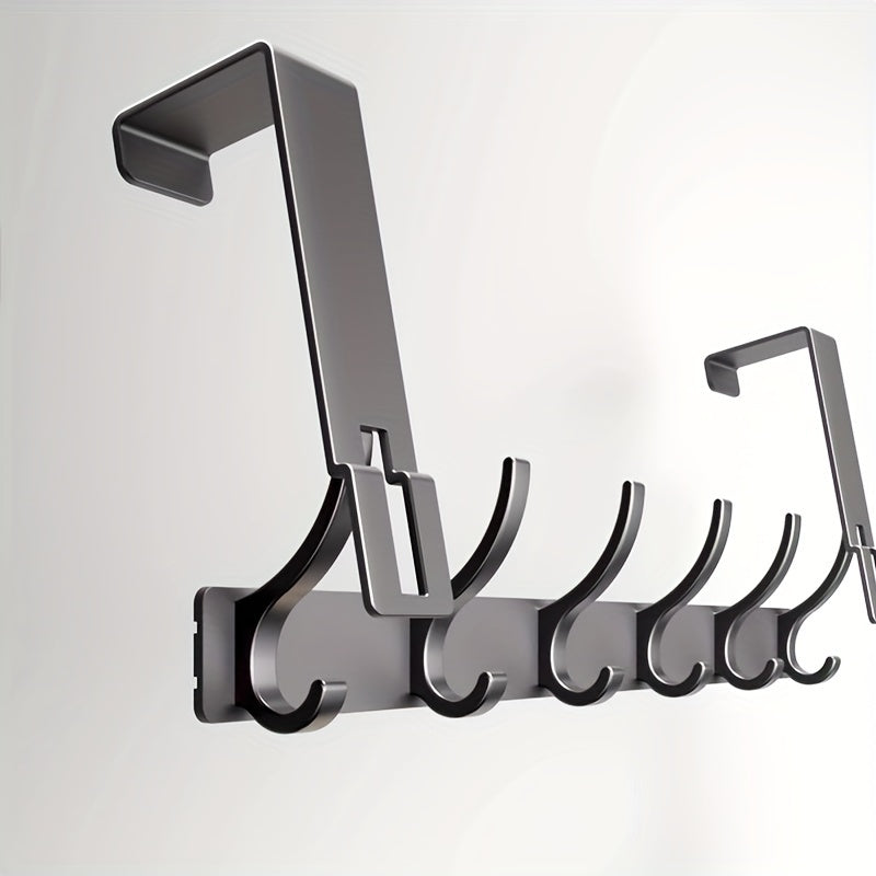 Over-the-Door Coat Rack with Multiple Double Hooks – No-Drill Aluminum Door Hanger