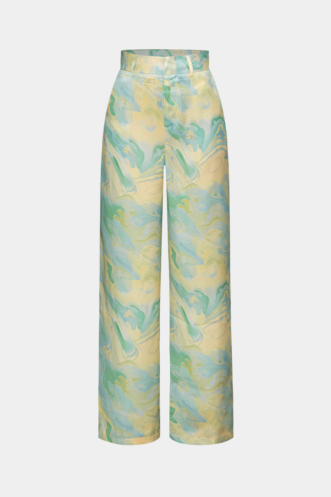 Women’s Marble-Print Satin Trousers