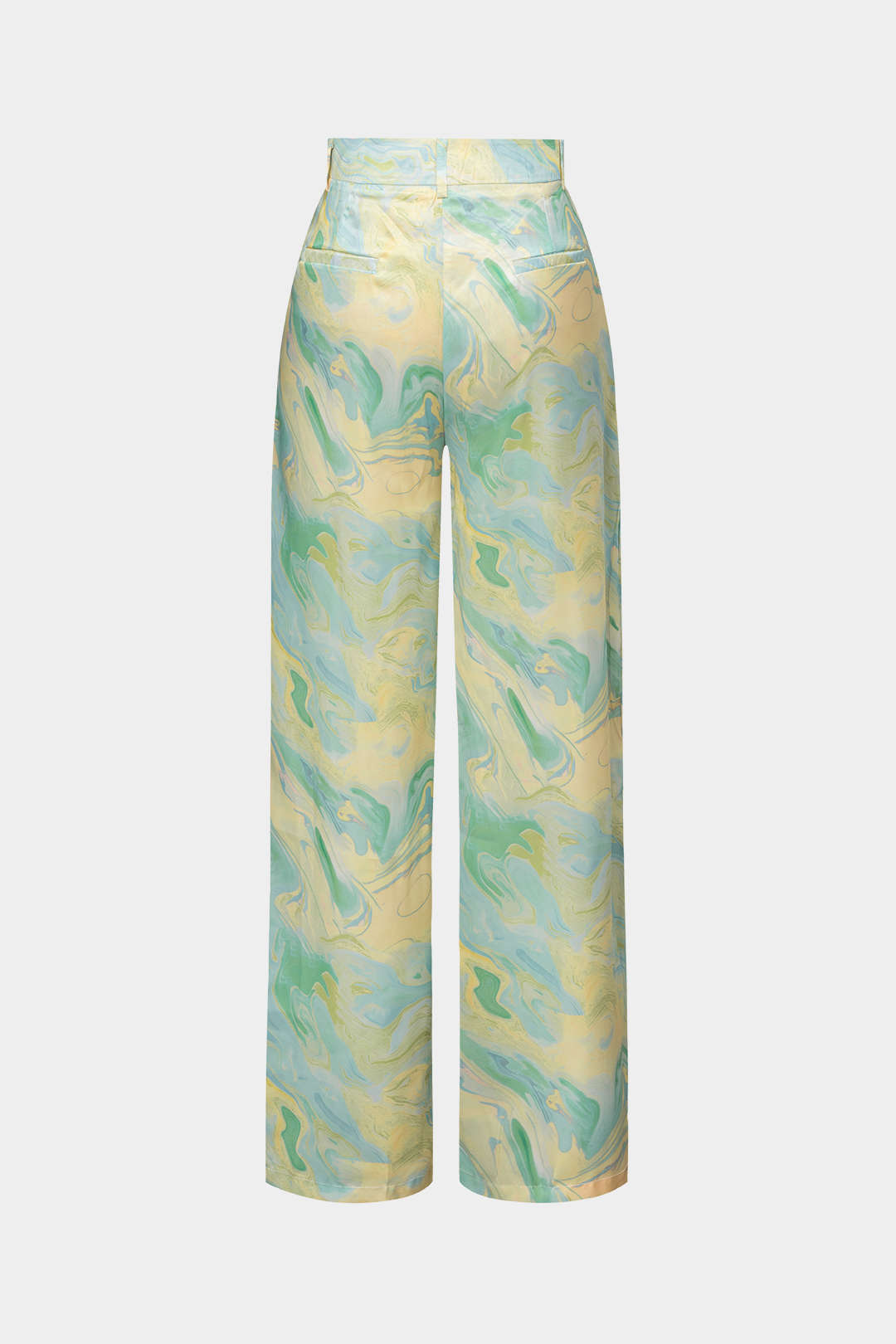 Women’s Marble-Print Satin Trousers