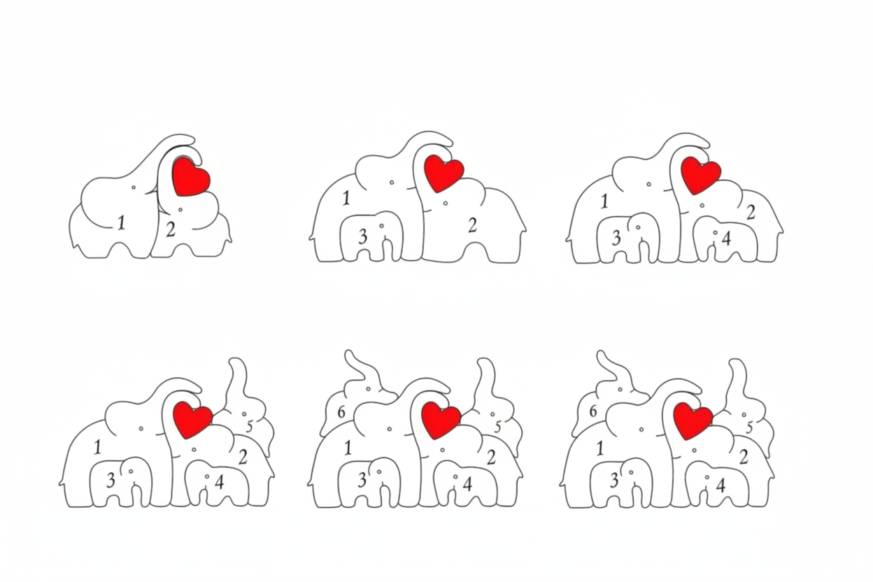 Personalised Wooden Elephant Family Figurine