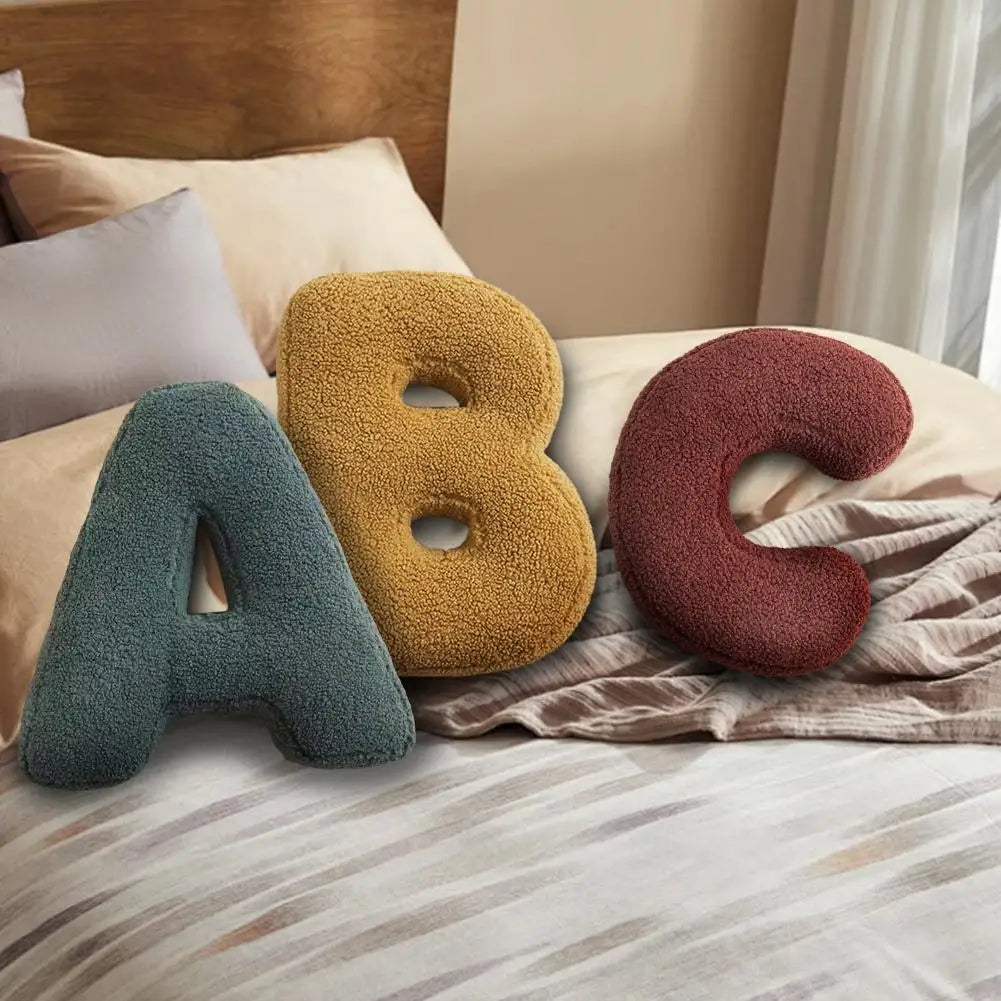 Personalized Velvet Decorative Cushion Cover - Soft Alphabet Pillow for Couch and Home Decor