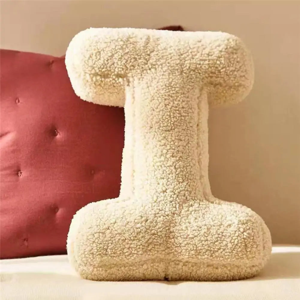 Personalized Velvet Decorative Cushion Cover - Soft Alphabet Pillow for Couch and Home Decor