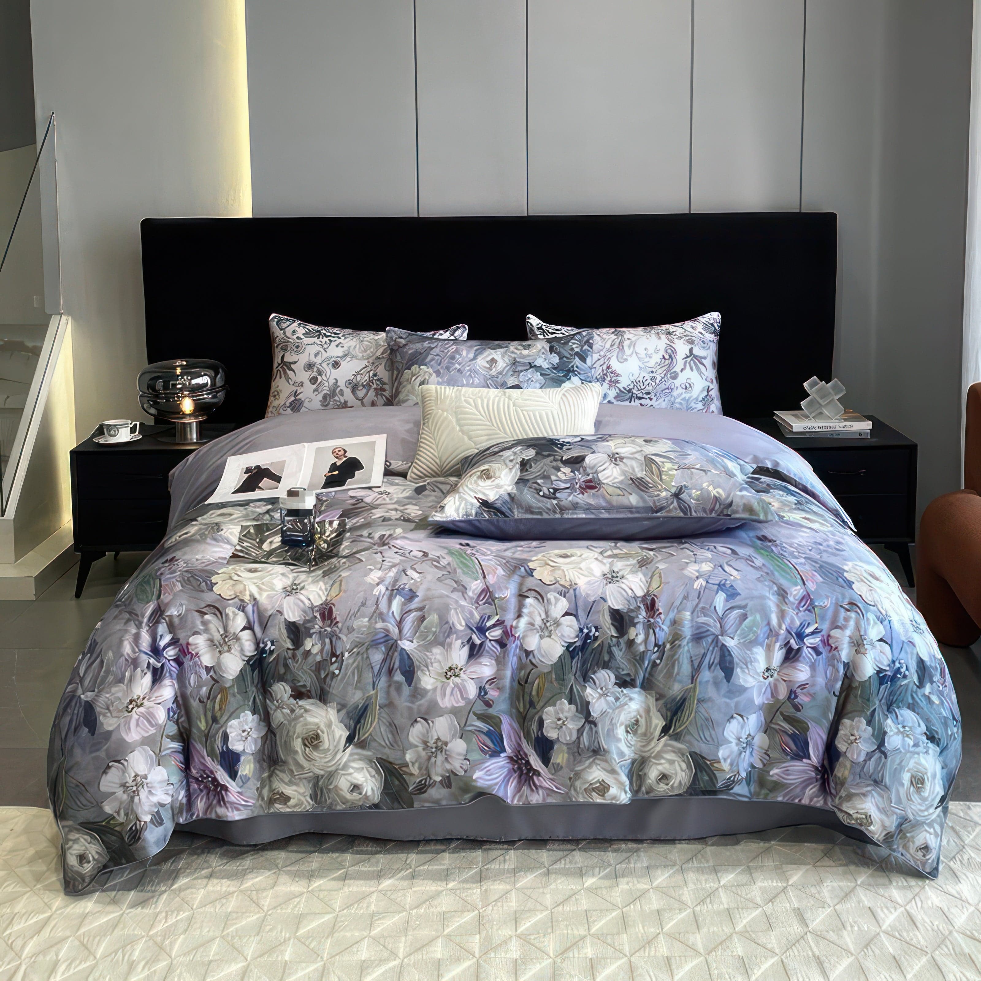 Pillowcase Pair 48 x 74cm, 100% Egyptian Cotton, 600 Thread Count, Luxurious Sateen Weave, Intricate Design, Soft and Cool
