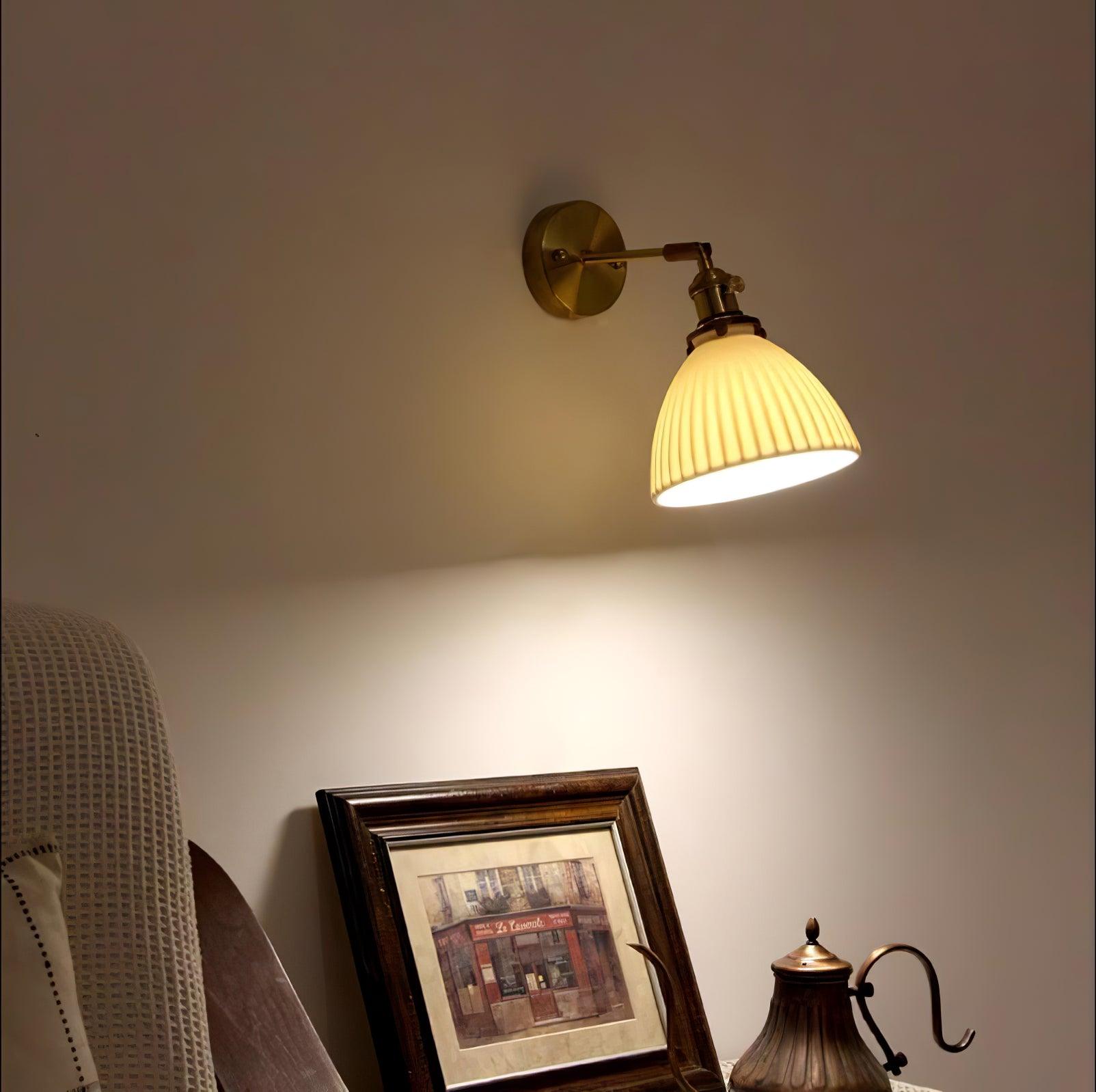 Pleated Modern Ceramic Wall Lamp