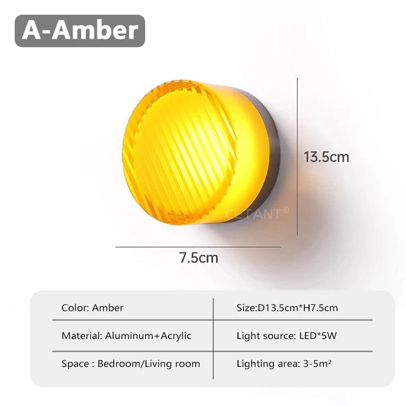 Plexiglass Wall Light with Fluted Design – Modern LED Wall Lamp for Contemporary Interiors, Easy Mount Sconce