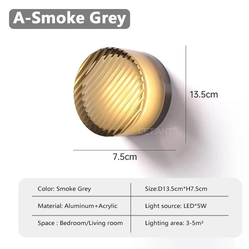 Plexiglass Wall Light with Fluted Design – Modern LED Wall Lamp for Contemporary Interiors, Easy Mount Sconce