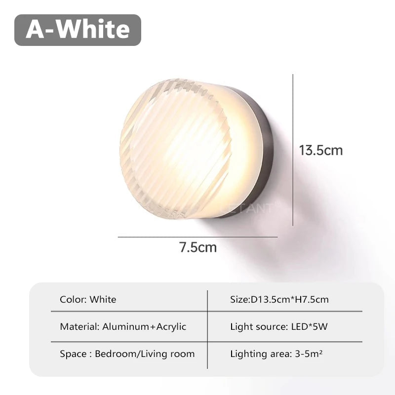 Plexiglass Wall Light with Fluted Design – Modern LED Wall Lamp for Contemporary Interiors, Easy Mount Sconce