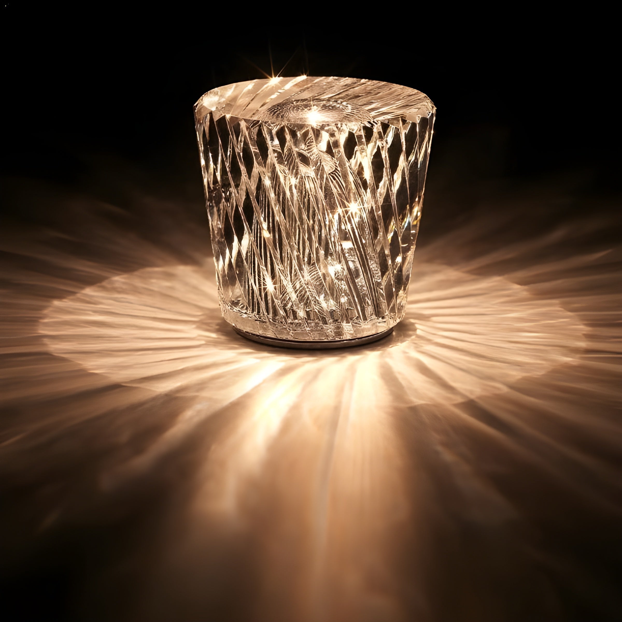 Rechargeable LED Crystal Table Lamp – Elegant Cordless Bedside Lamp with Diamond Design and Wireless Convenience