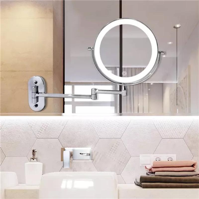 Rechargeable LED Magnifying Makeup Mirror with Touch Lighting