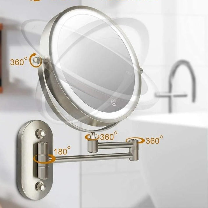 Rechargeable LED Magnifying Makeup Mirror with Touch Lighting