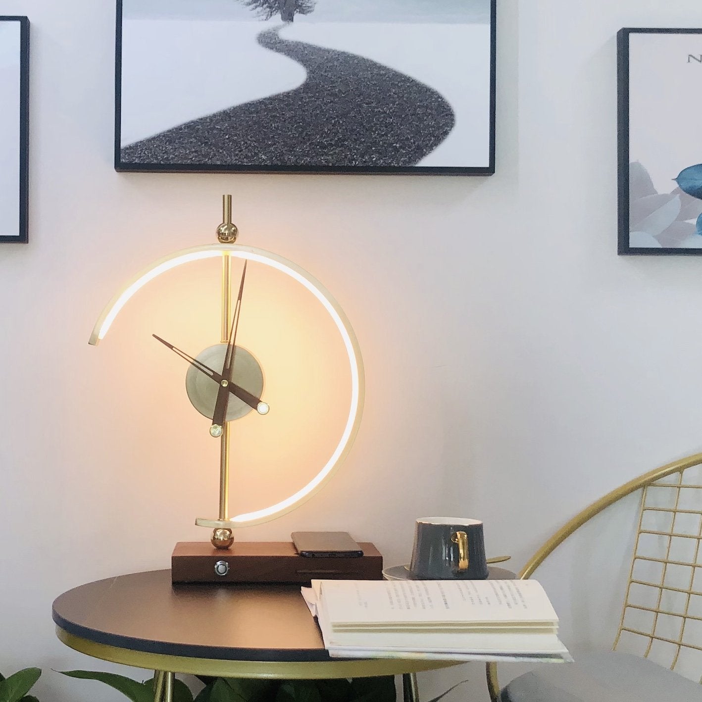 Rechargeable Lamp Clock for Modern Home Decor