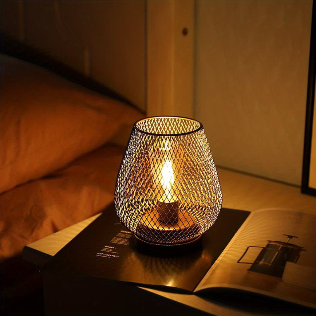 Rechargeable Cordless Metal Mesh Table Lamp