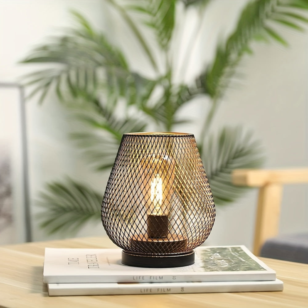 Rechargeable Cordless Metal Mesh Table Lamp
