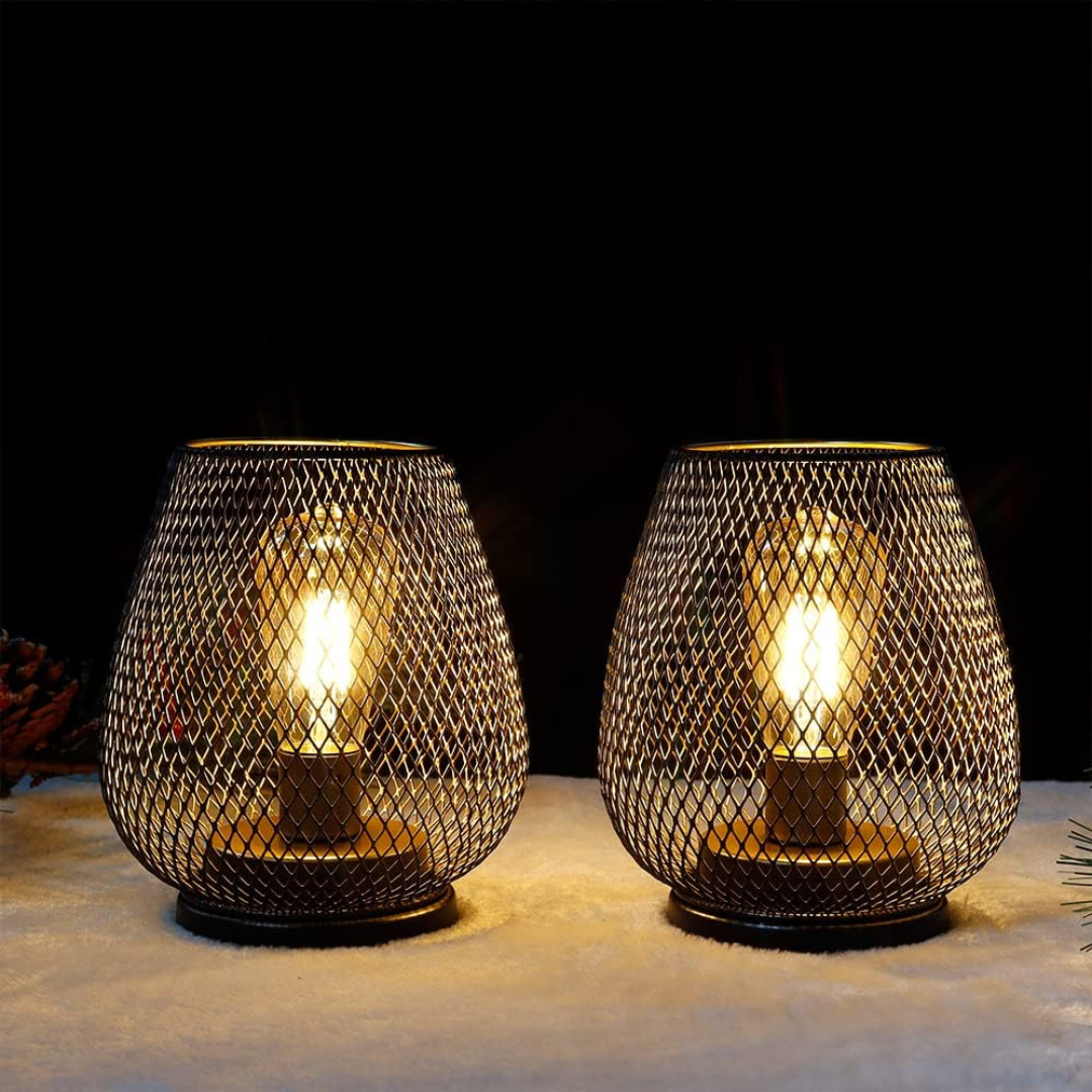 Rechargeable Cordless Metal Mesh Table Lamp