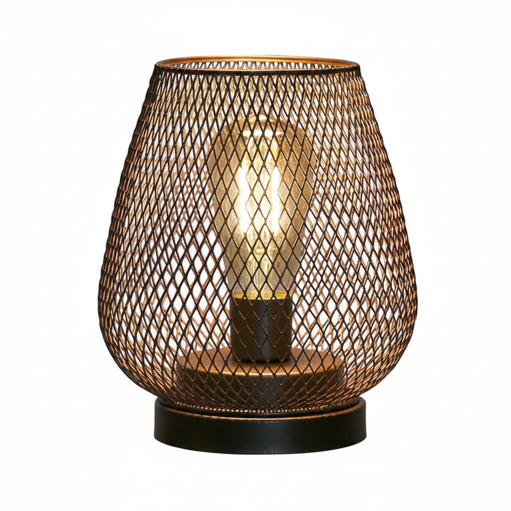 Rechargeable Cordless Metal Mesh Table Lamp