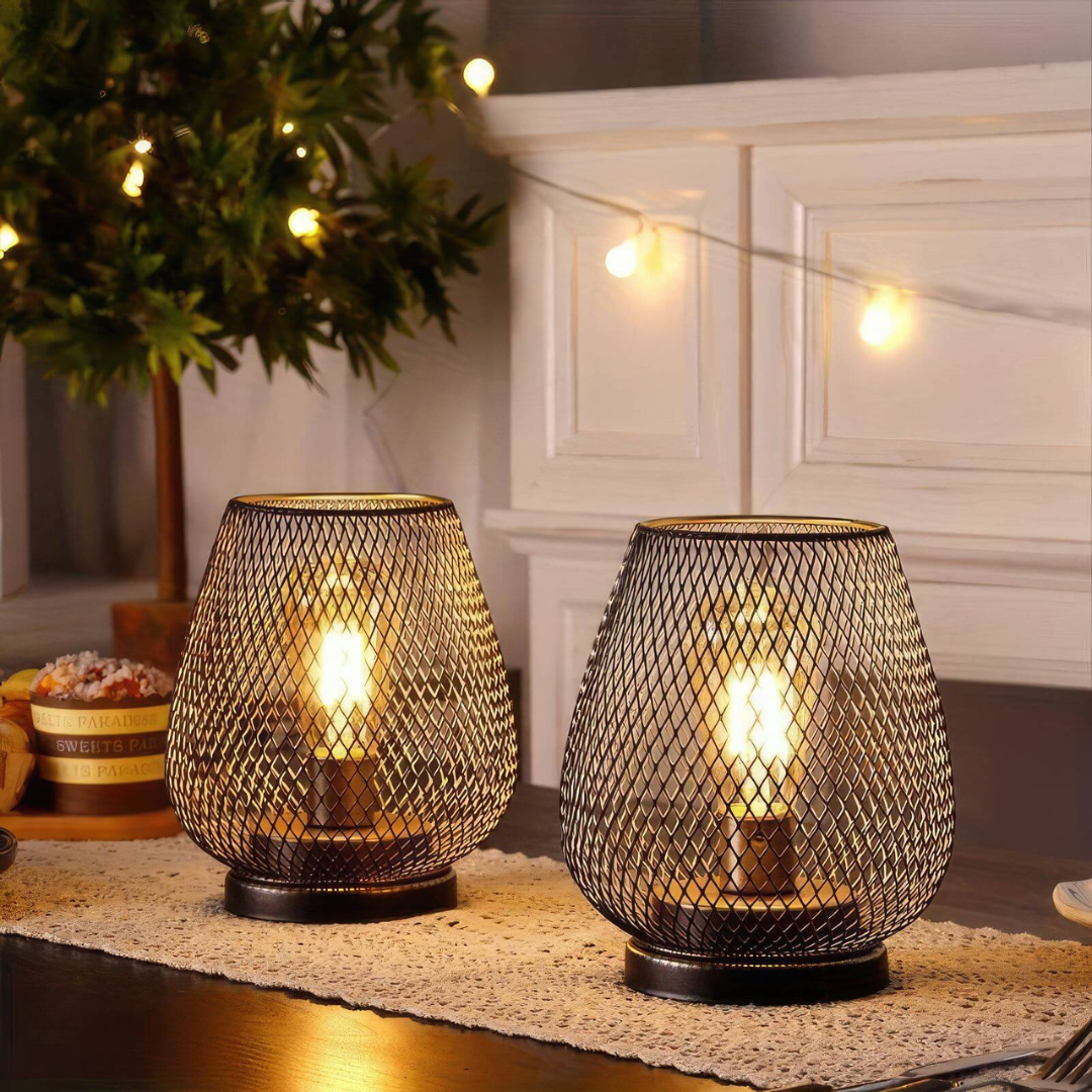 Rechargeable Cordless Metal Mesh Table Lamp