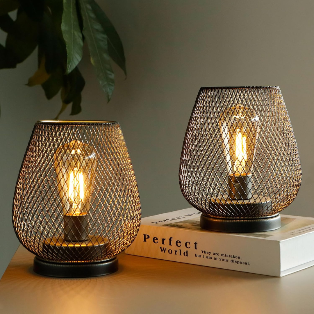 Rechargeable Cordless Metal Mesh Table Lamp