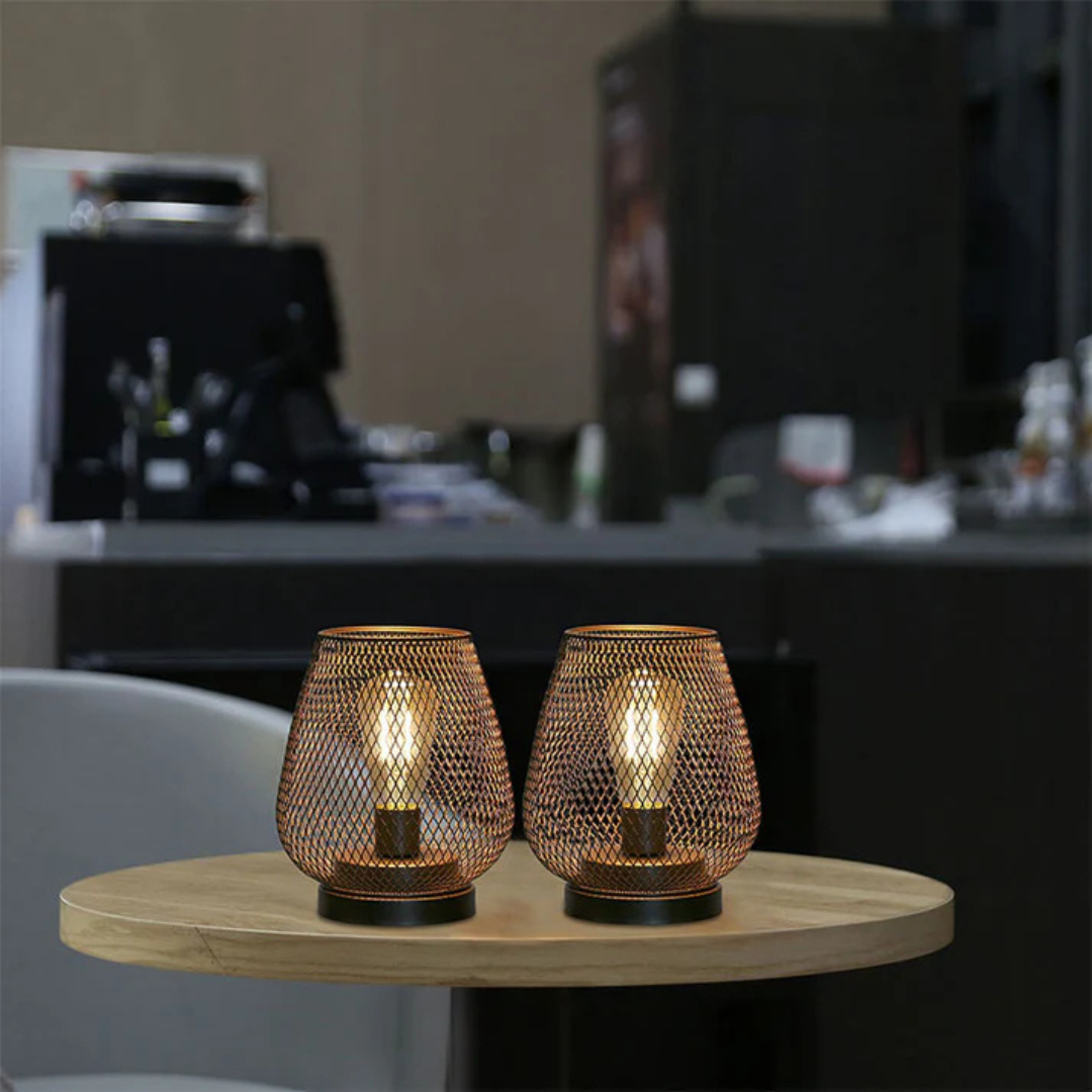 Rechargeable Cordless Metal Mesh Table Lamp