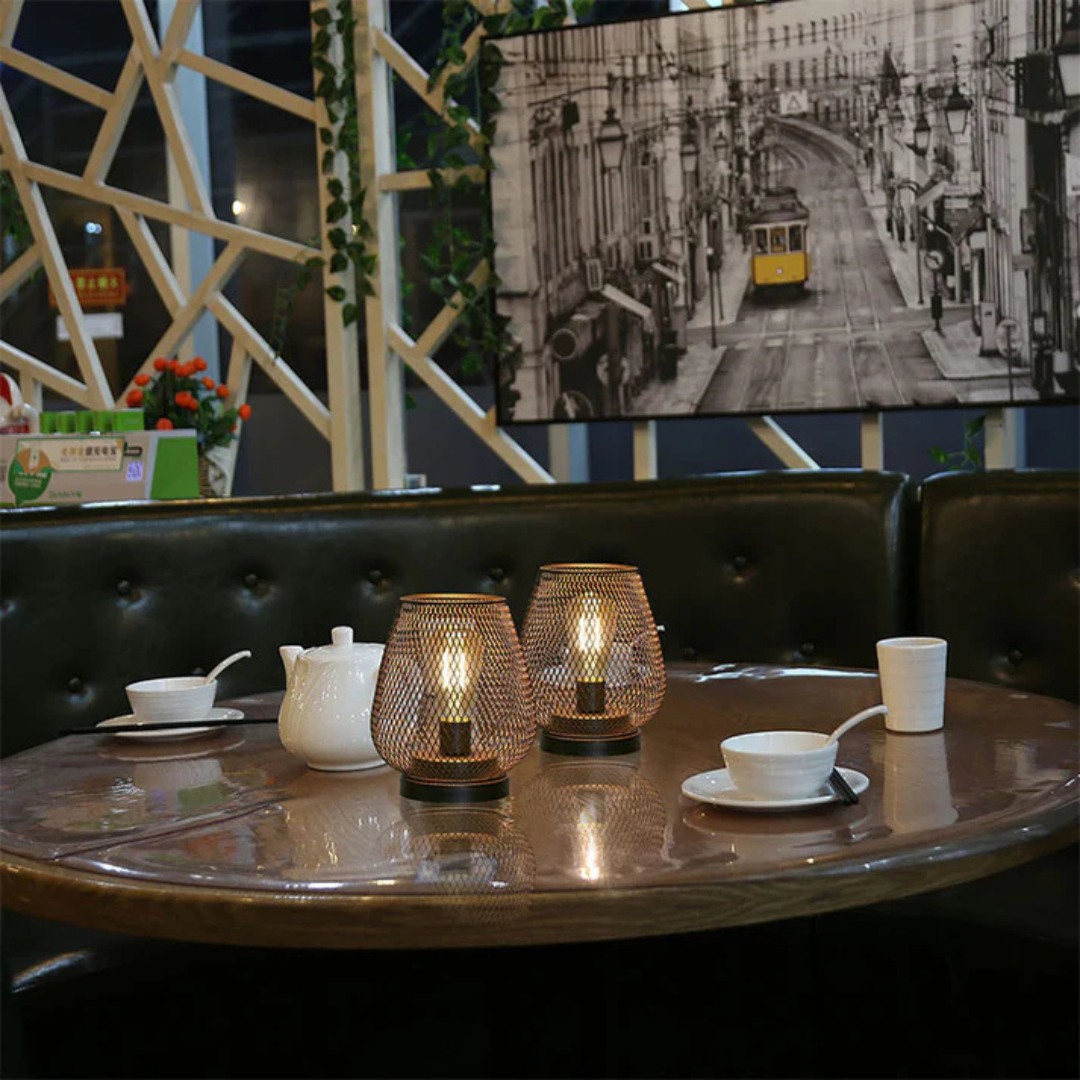 Rechargeable Cordless Metal Mesh Table Lamp